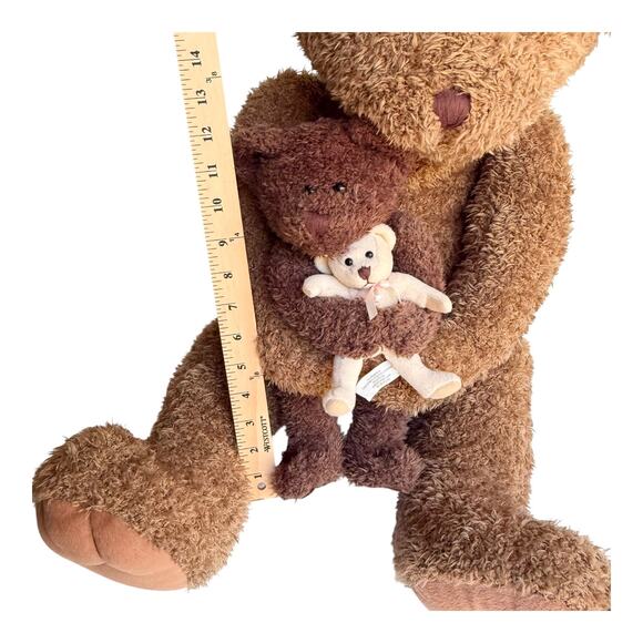 Russ Teddy Bear Set Mama Baby Cub Plush Brown Jumbo 30" Stuffed Animals 3 Bears - Picture 10 of 13